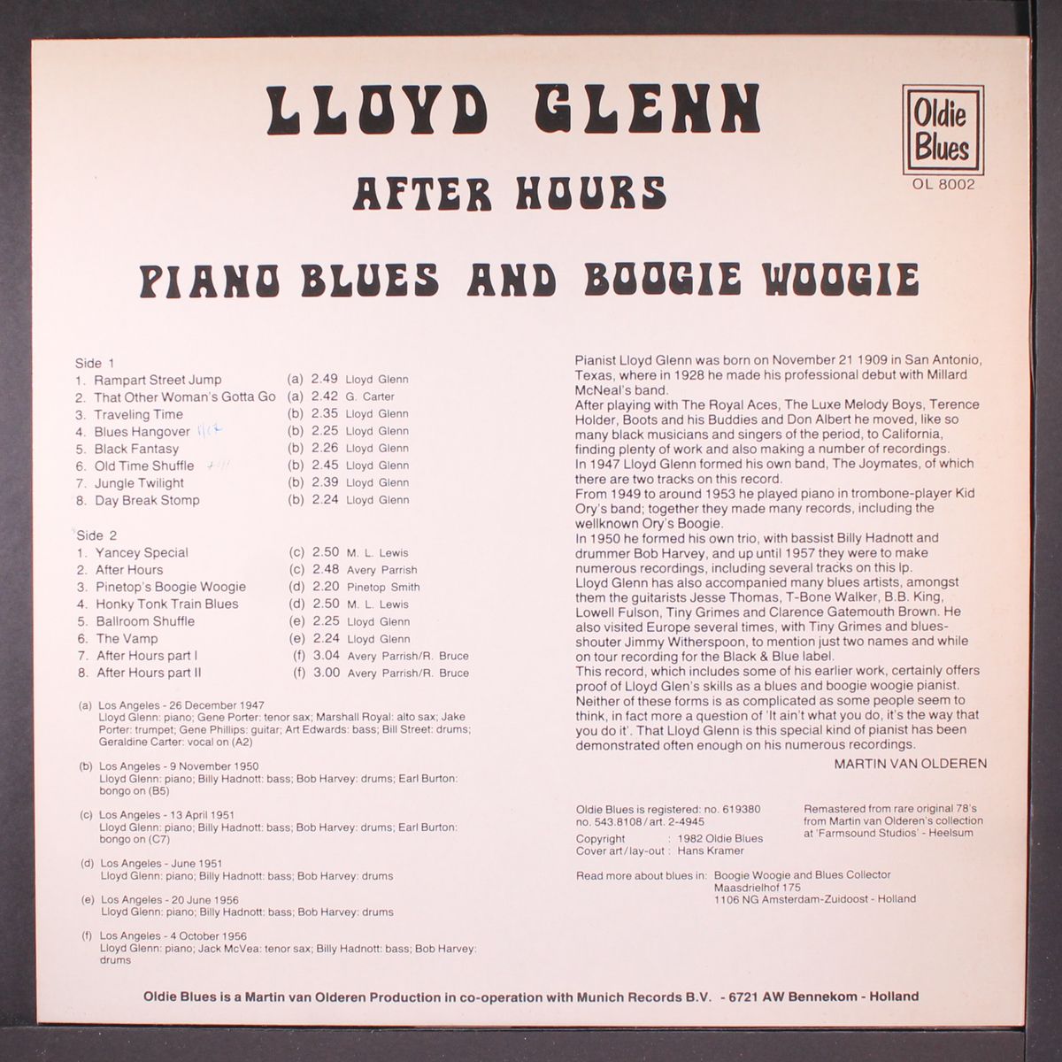 after hours piano blues and boogie woogie by LLOYD GLENN