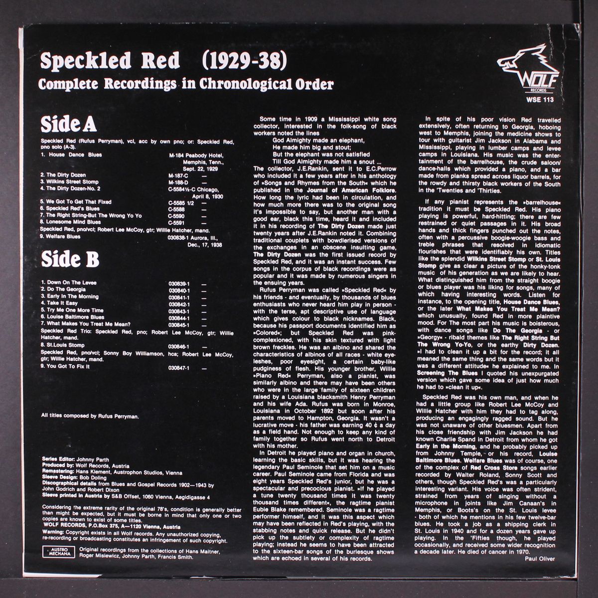 complete recordings in chronological order, 1929-38 by SPECKLED RED