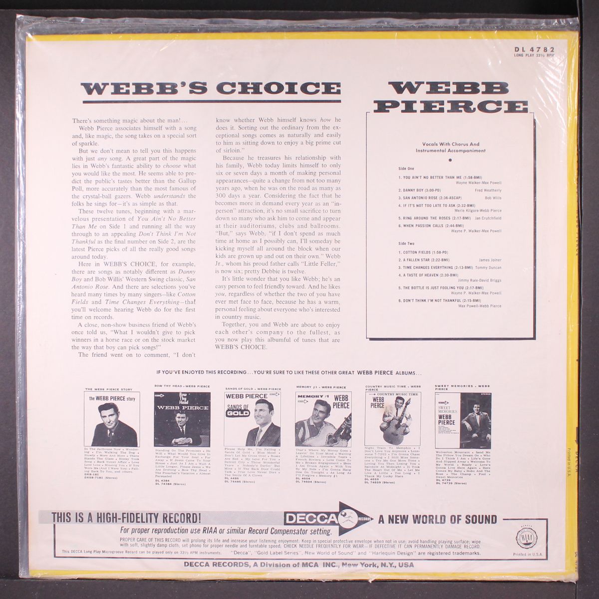 webb's choice by WEBB PIERCE
