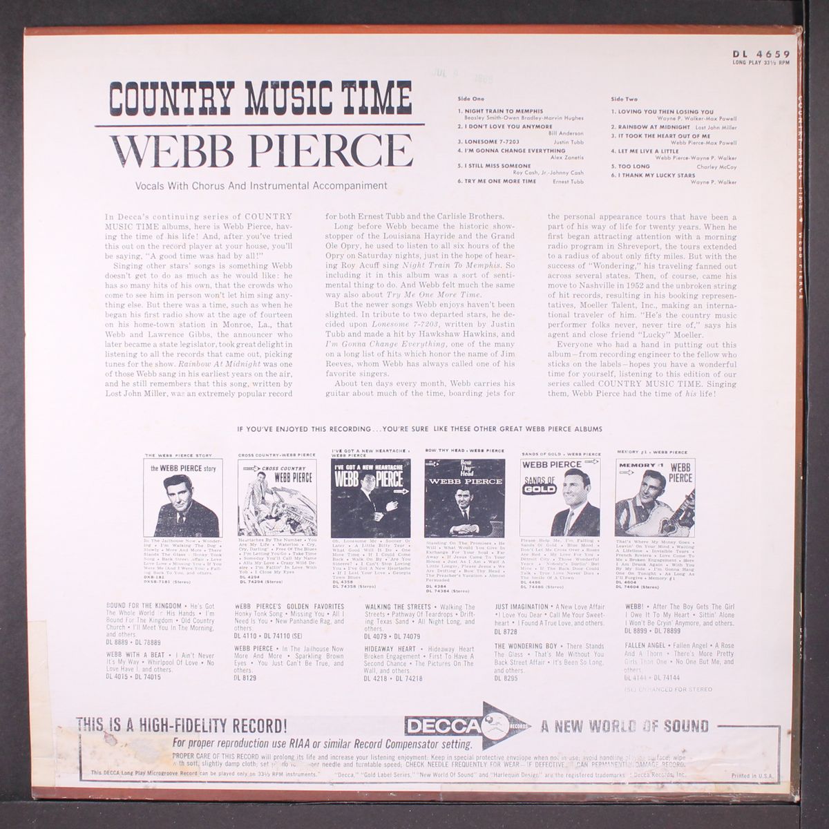 country music time by WEBB PIERCE