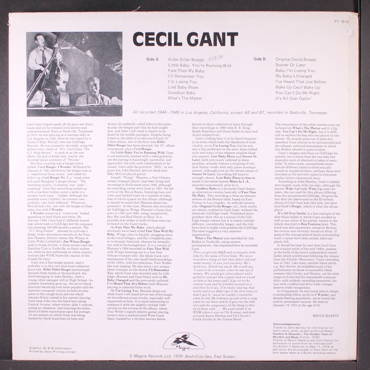 killer diller boogie by CECIL GANT