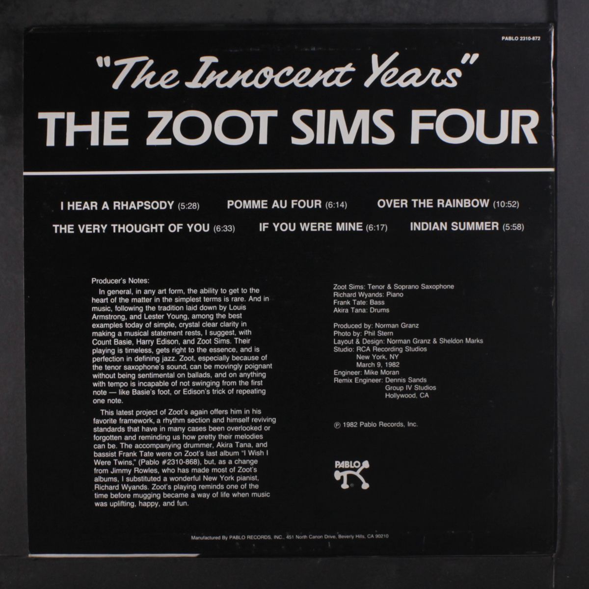 the innocent years by ZOOT SIMS