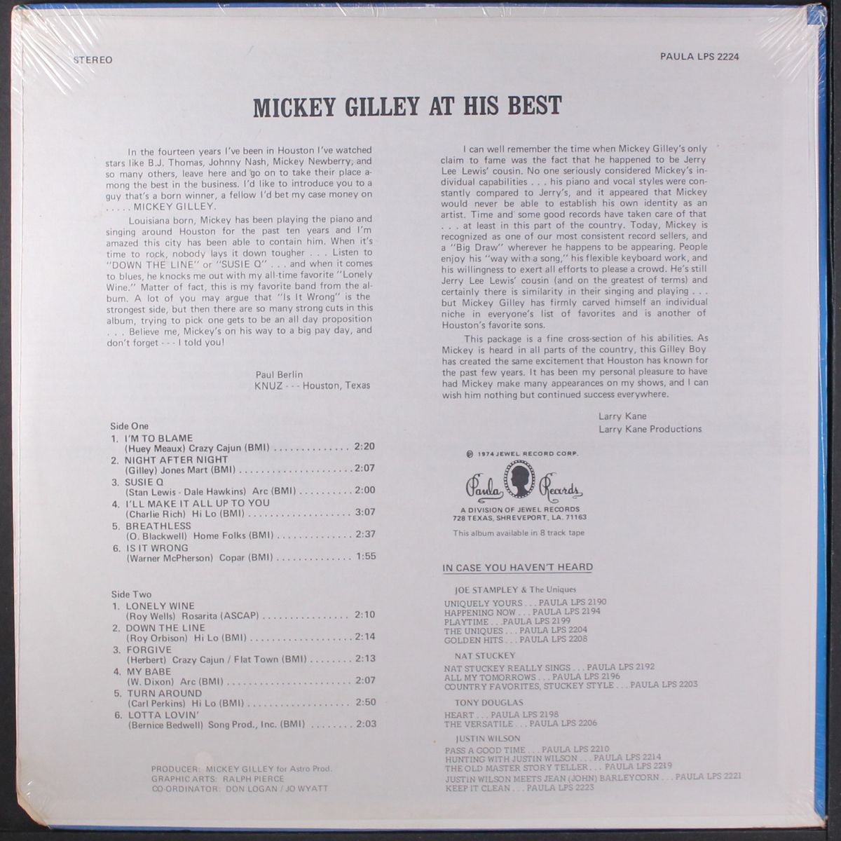 at his best by MICKEY GILLEY