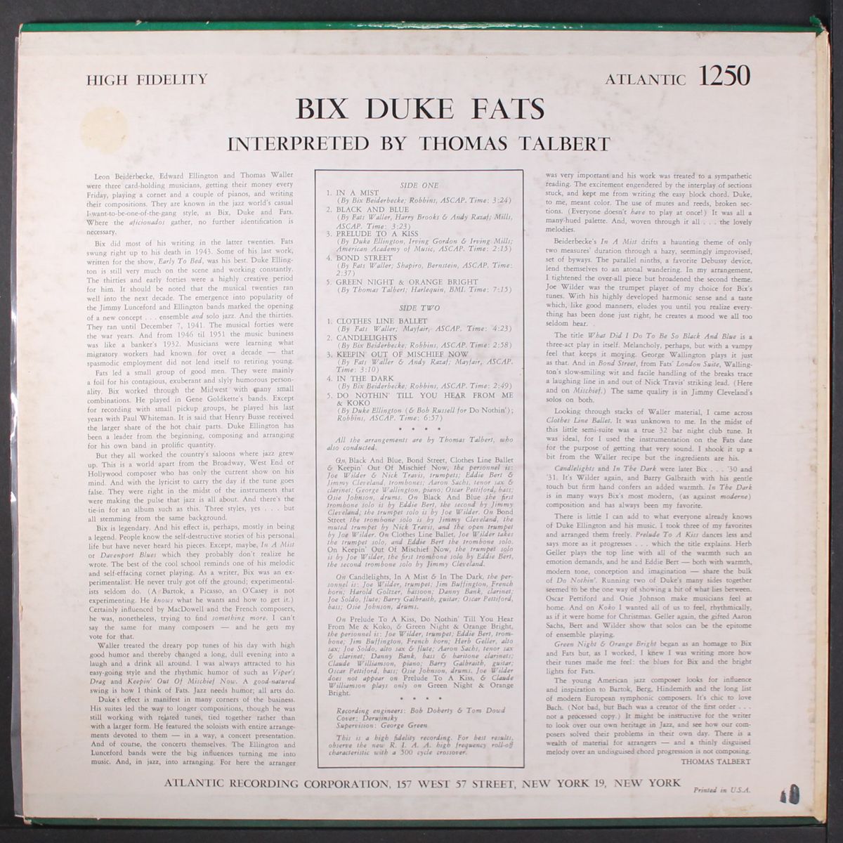 bix fats duke by THOMAS TALBERT