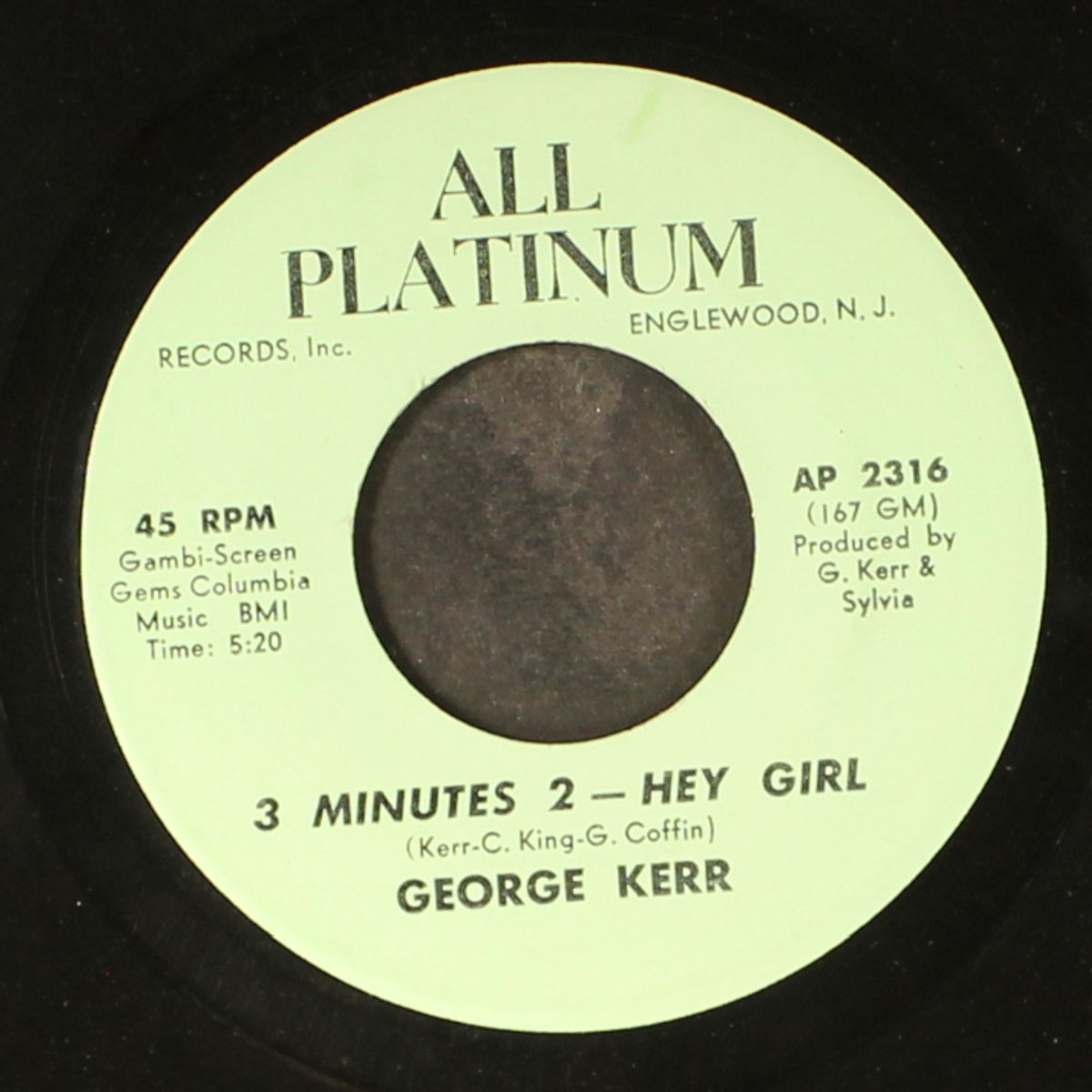 back lash / 3 minutes 2-hey girl by GEORGE KERR