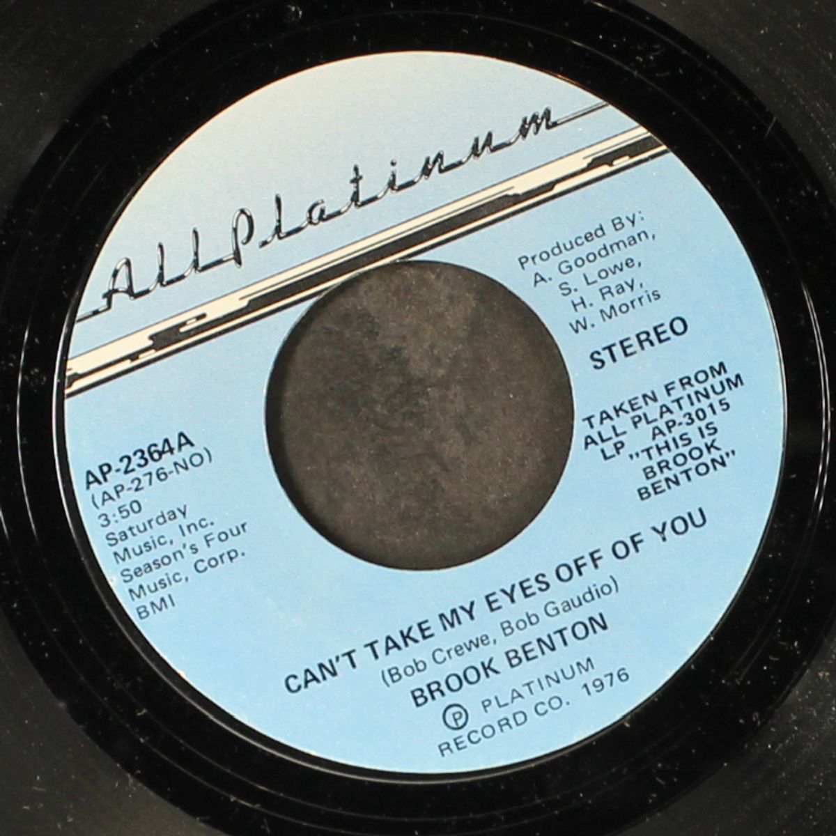 can't take my eyes off you by BROOK BENTON