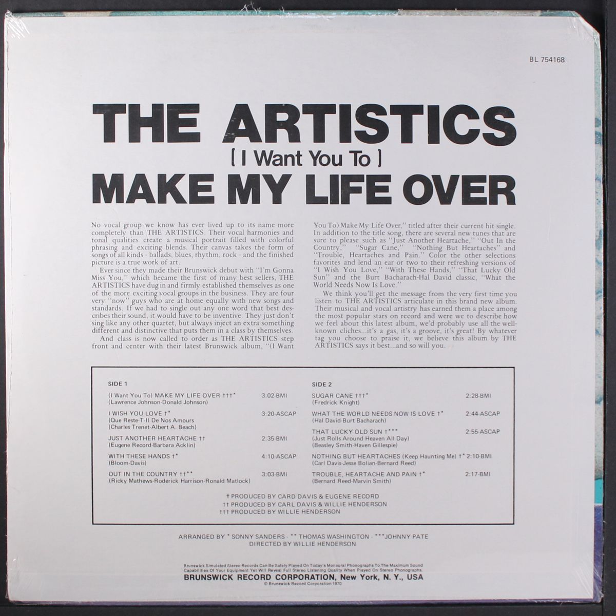 i want you to make my life over by ARTISTICS