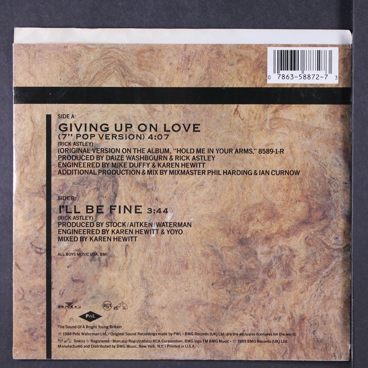 giving up on love / i'll be fine by RICK ASTLEY