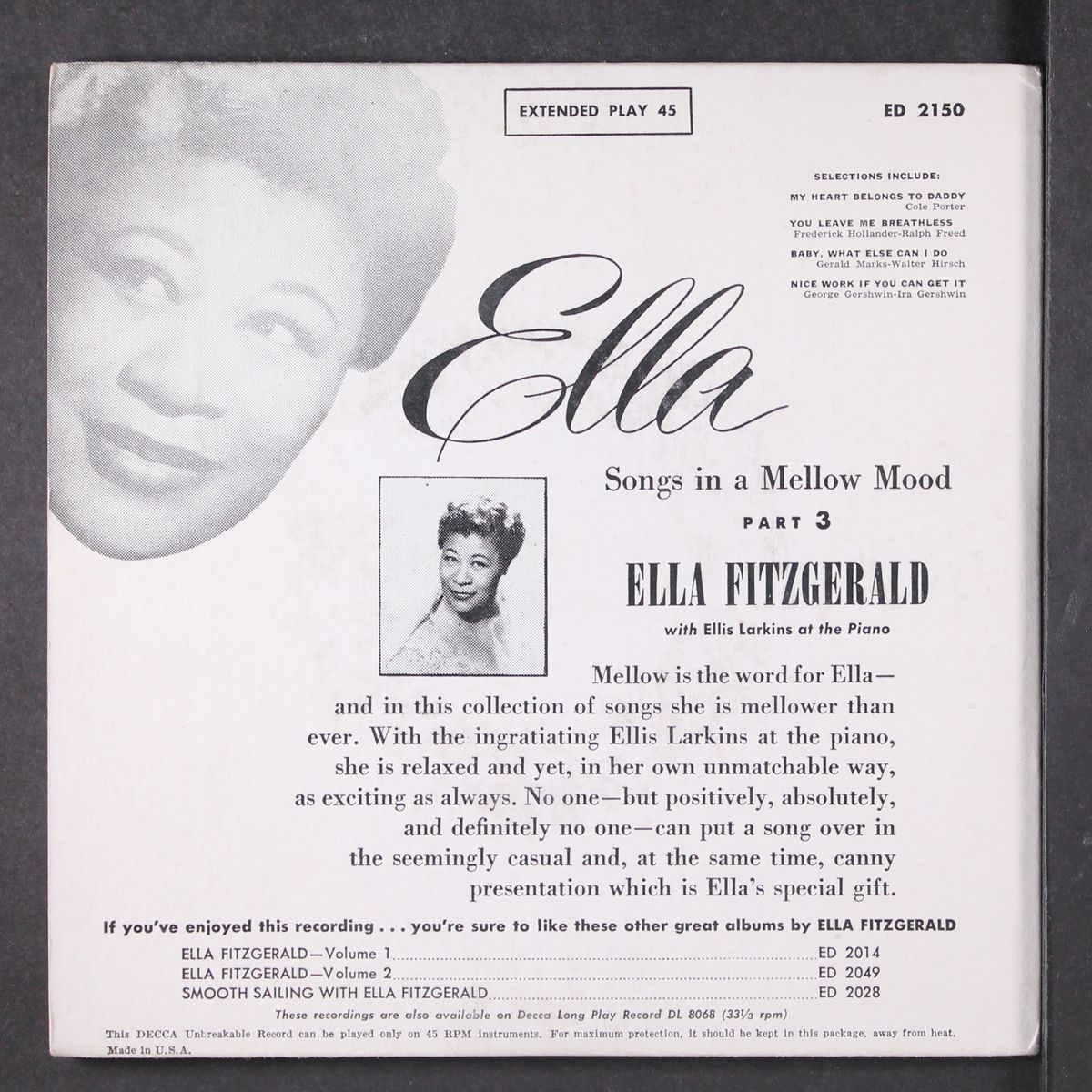 songs in a mellow mood pt. 3 by ELLA FITZGERALD
