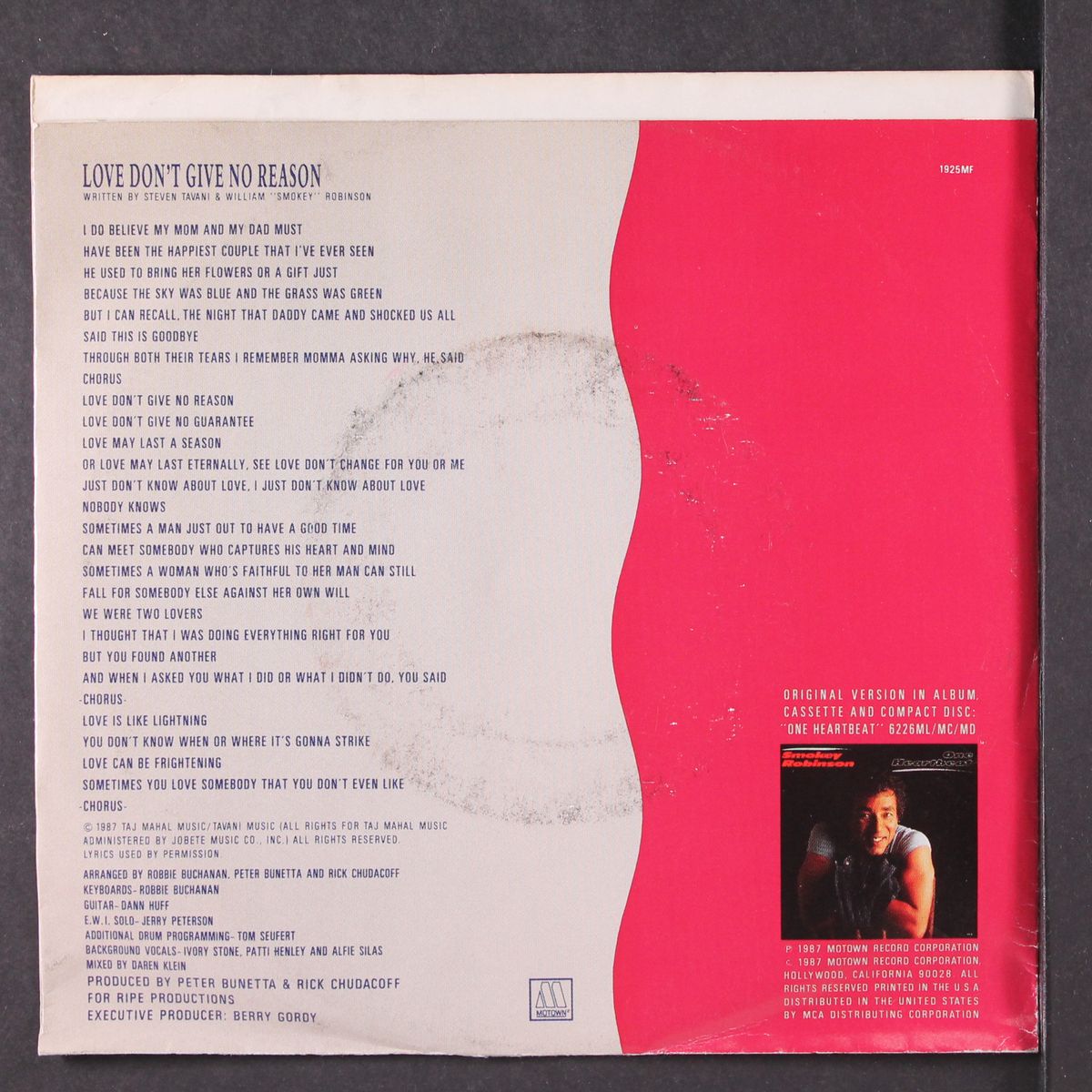 love don't give no reason / hanging on by a thread by SMOKEY ROBINSON