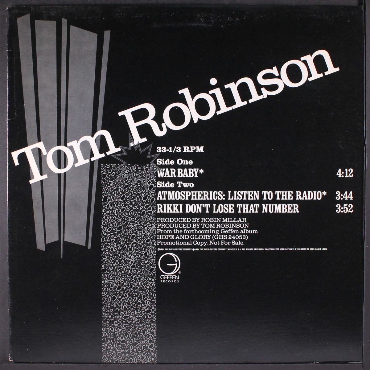 war baby / atmospherics: listen to the radio / rikki don't lose that number by TOM ROBINSON