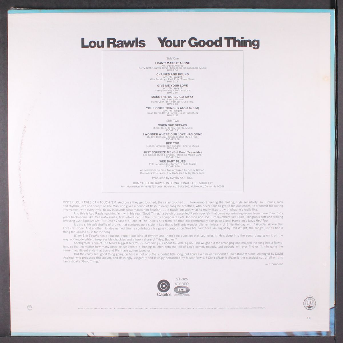 your good thing by LOU RAWLS