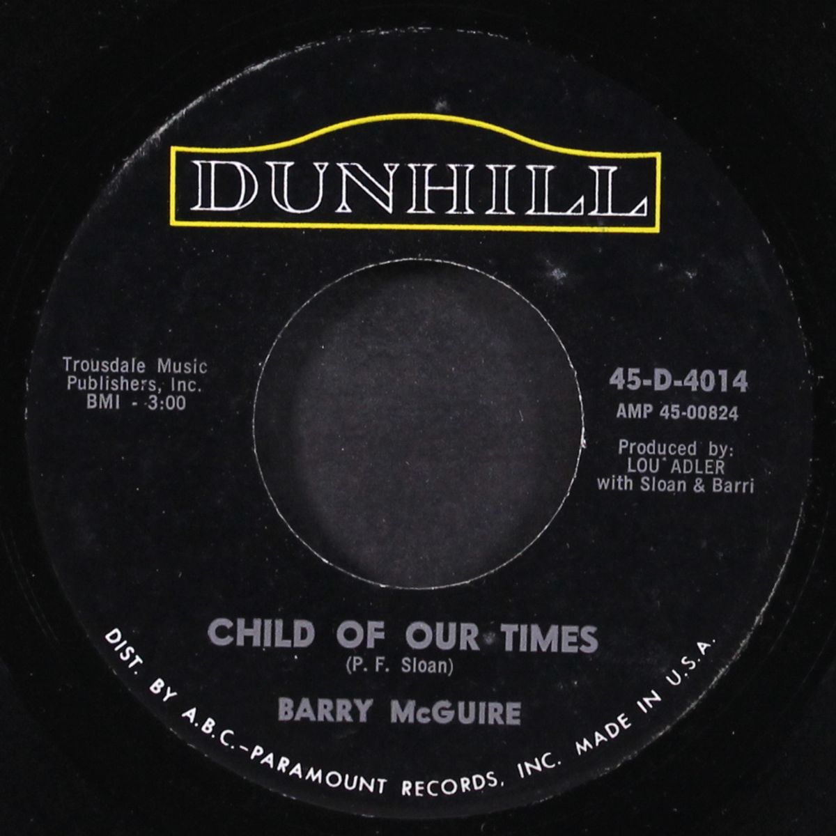 child of our times / upon a painted ocean by BARRY MCGUIRE