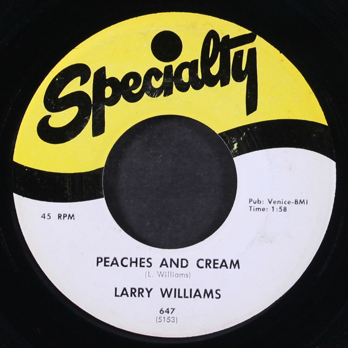 peaches and cream / i was a fool by LARRY WILLIAMS