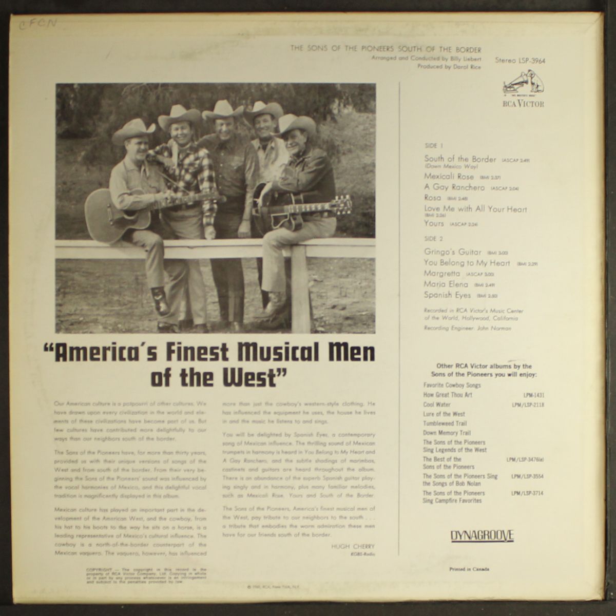 south of the border by SONS OF THE PIONEERS