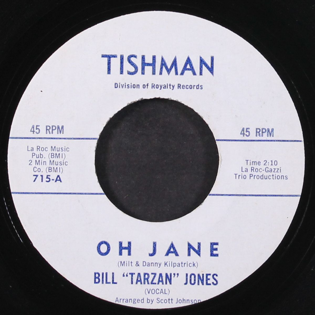 a man should never cry / oh jane by BILL JONES