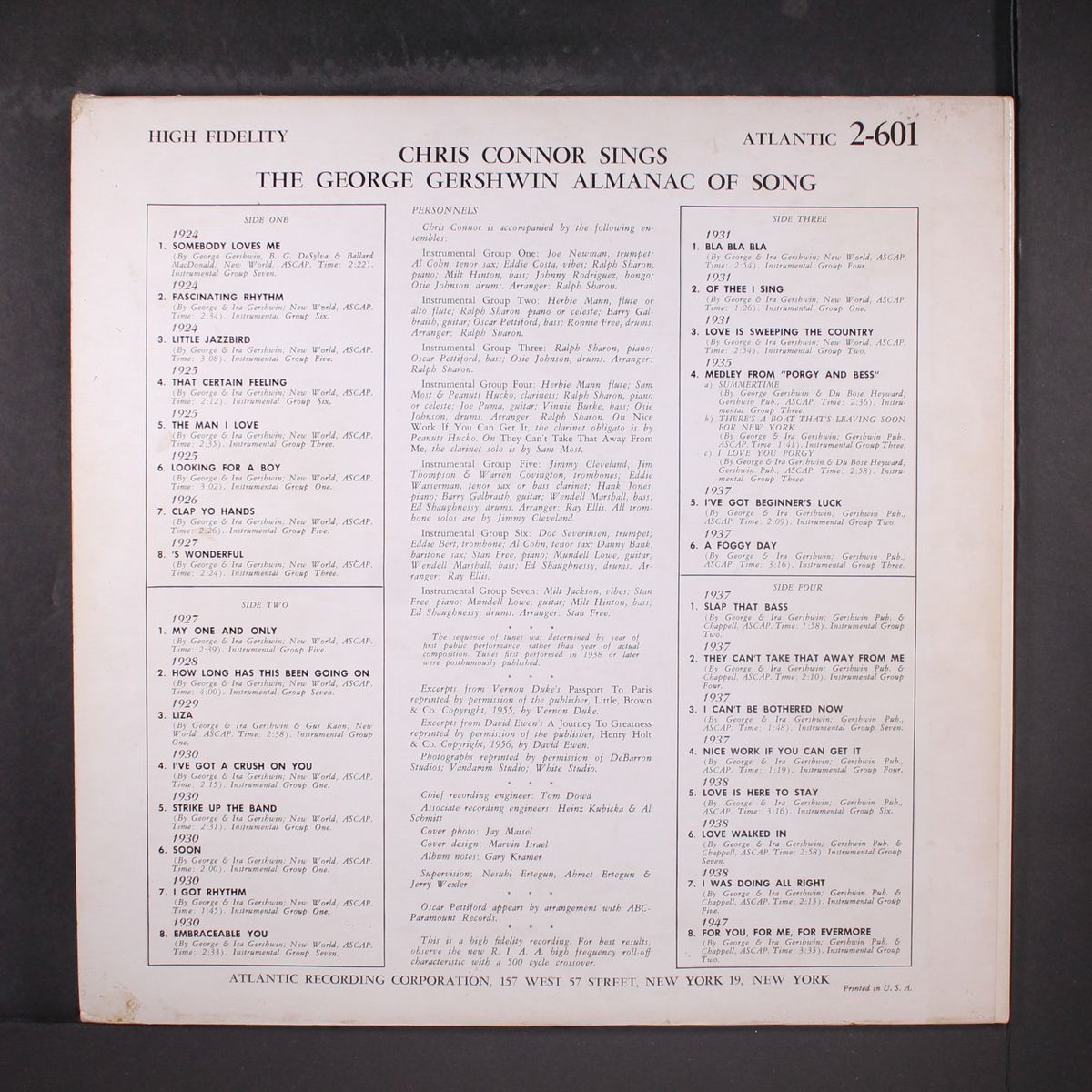 sings the george gershwin almanac of song by CHRIS CONNOR
