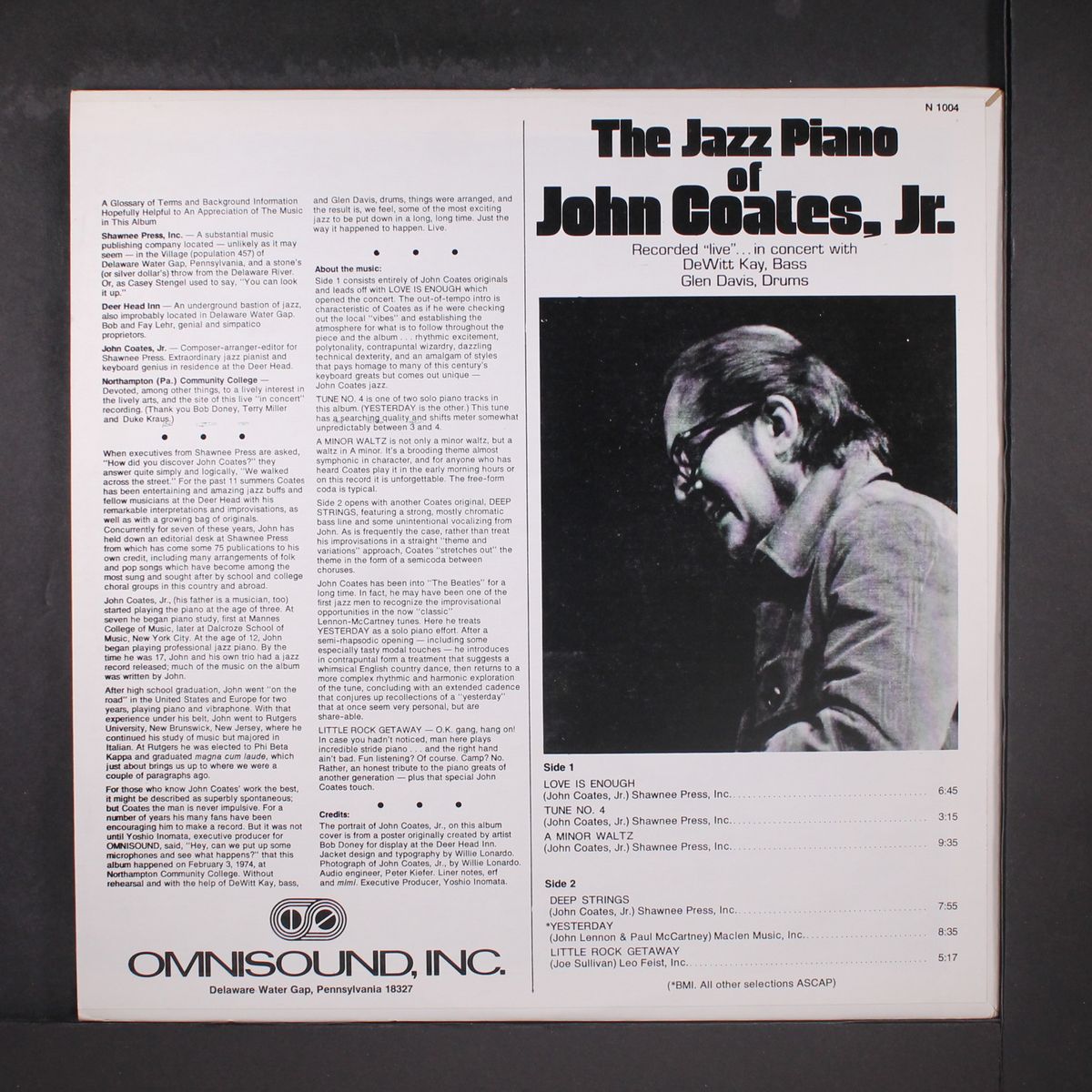 the jazz piano of by JOHN COATES, JR.