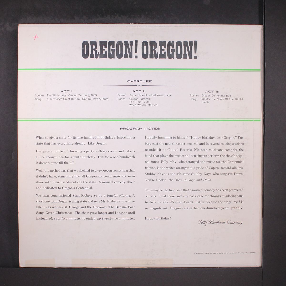 oregon! oregon! by STAN FREBERG