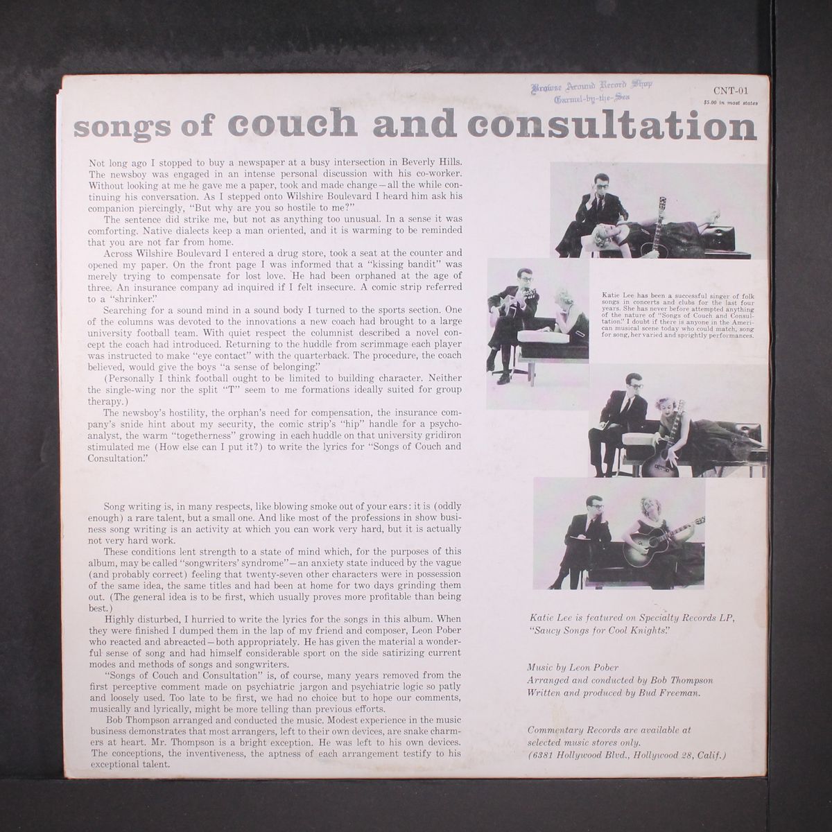 songs of couch and consultation by KATIE LEE