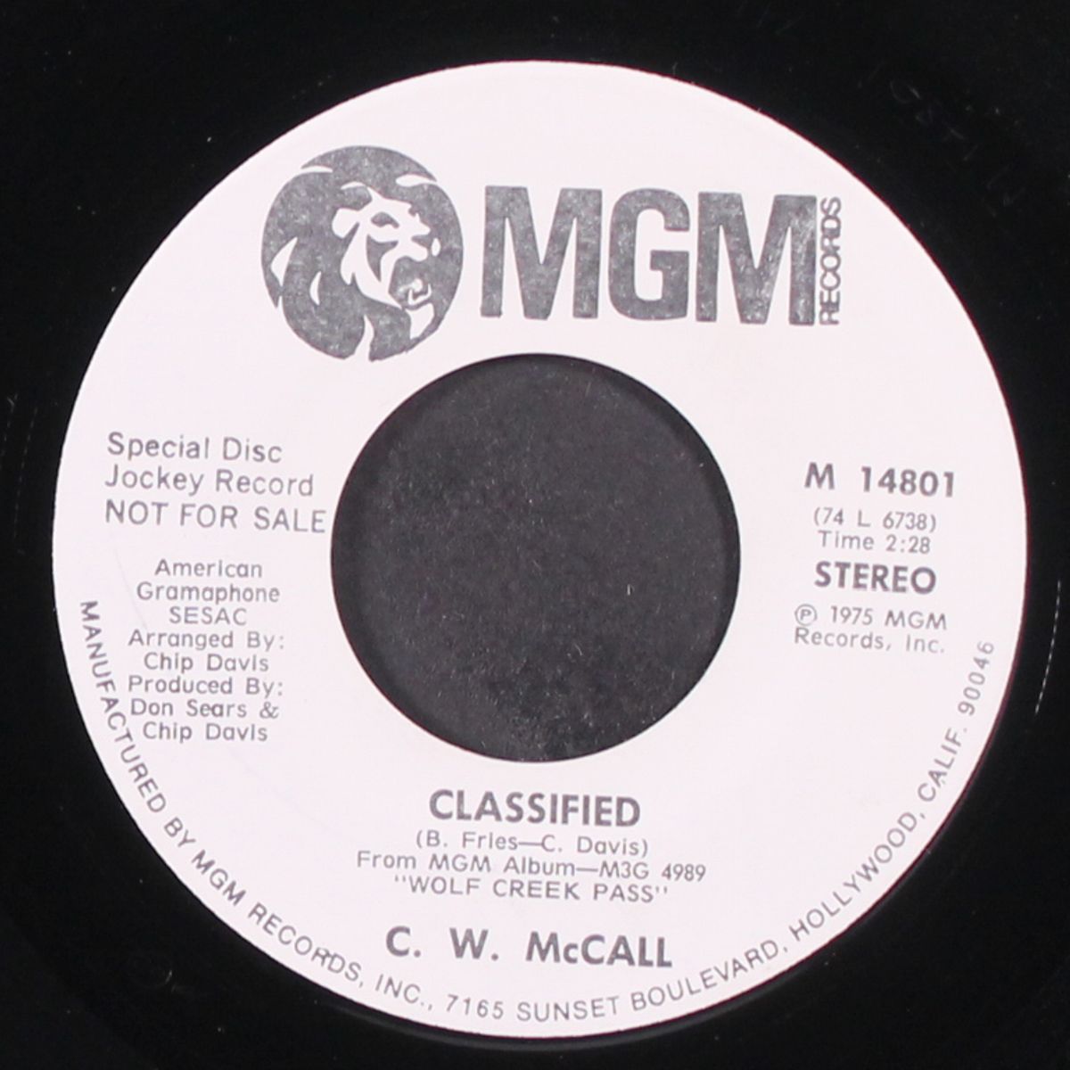 classified by C.W. MCCALL