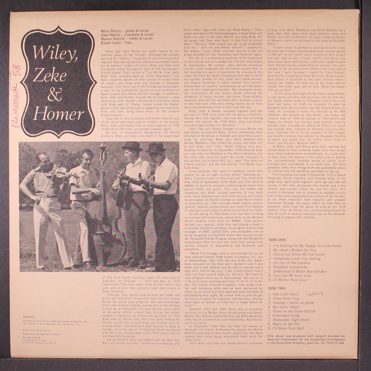 wiley, zeke, and homer by MORRIS BROTHERS & HOMER SHERRILL