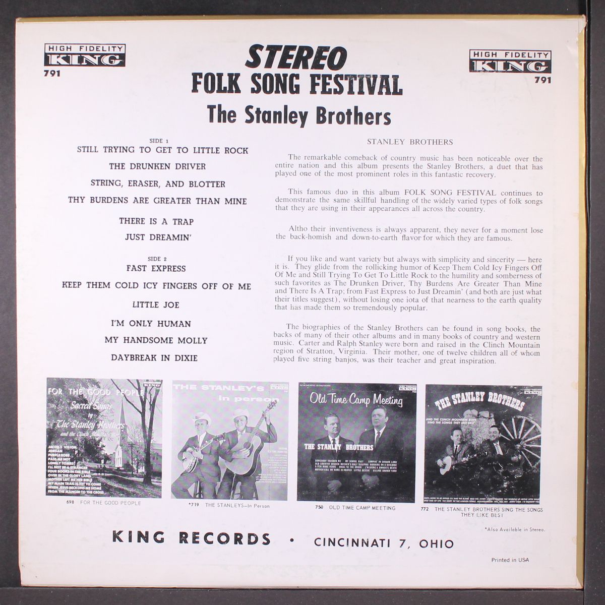 folk song festival by STANLEY BROTHERS