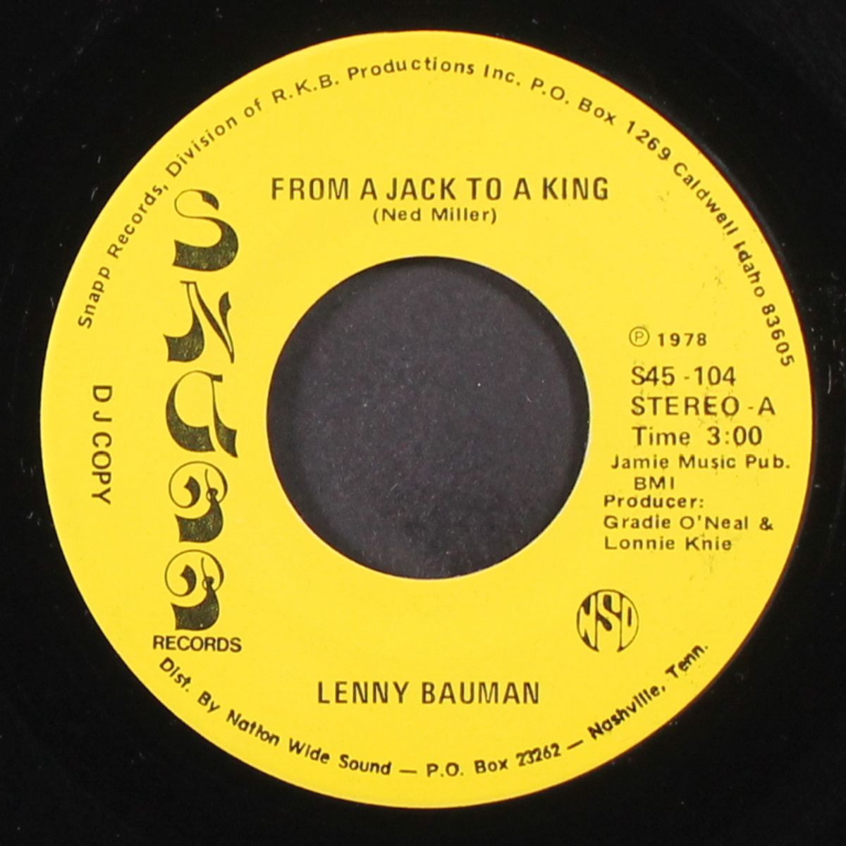 from a jack to a king / honky tonk knight by LENNY BAUMAN
