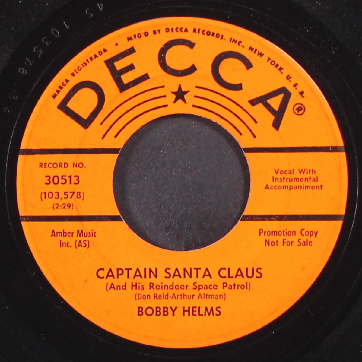 jingle bell rock / captain santa claus by BOBBY HELMS