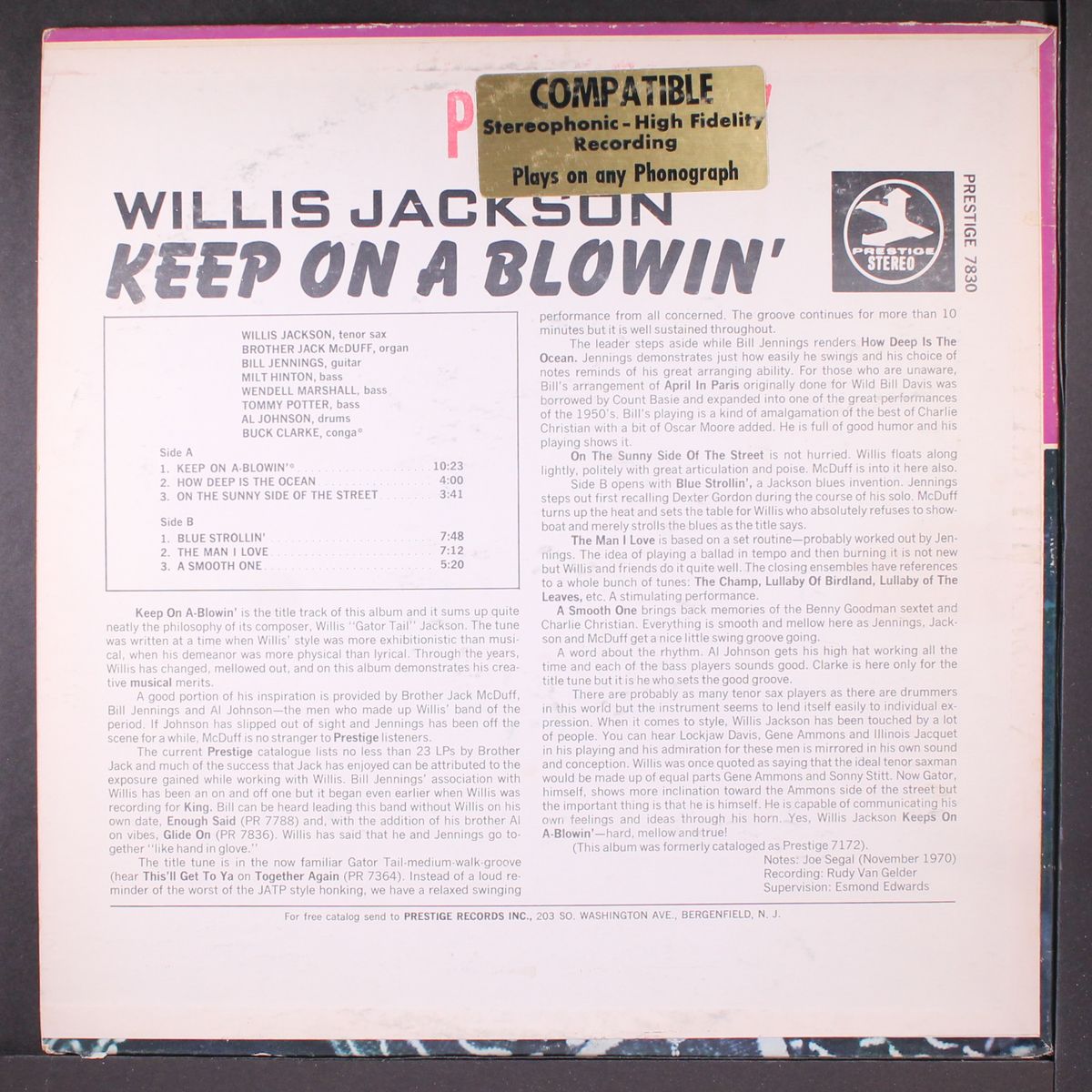 keep on a blowin' by WILLIS JACKSON