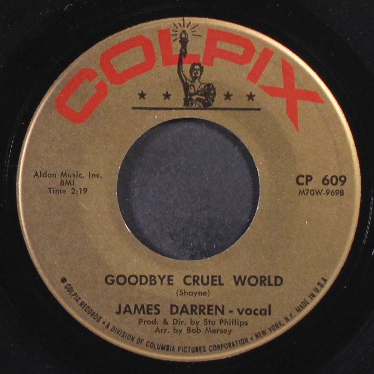 goodbye cruel world / valerie by JAMES DARREN