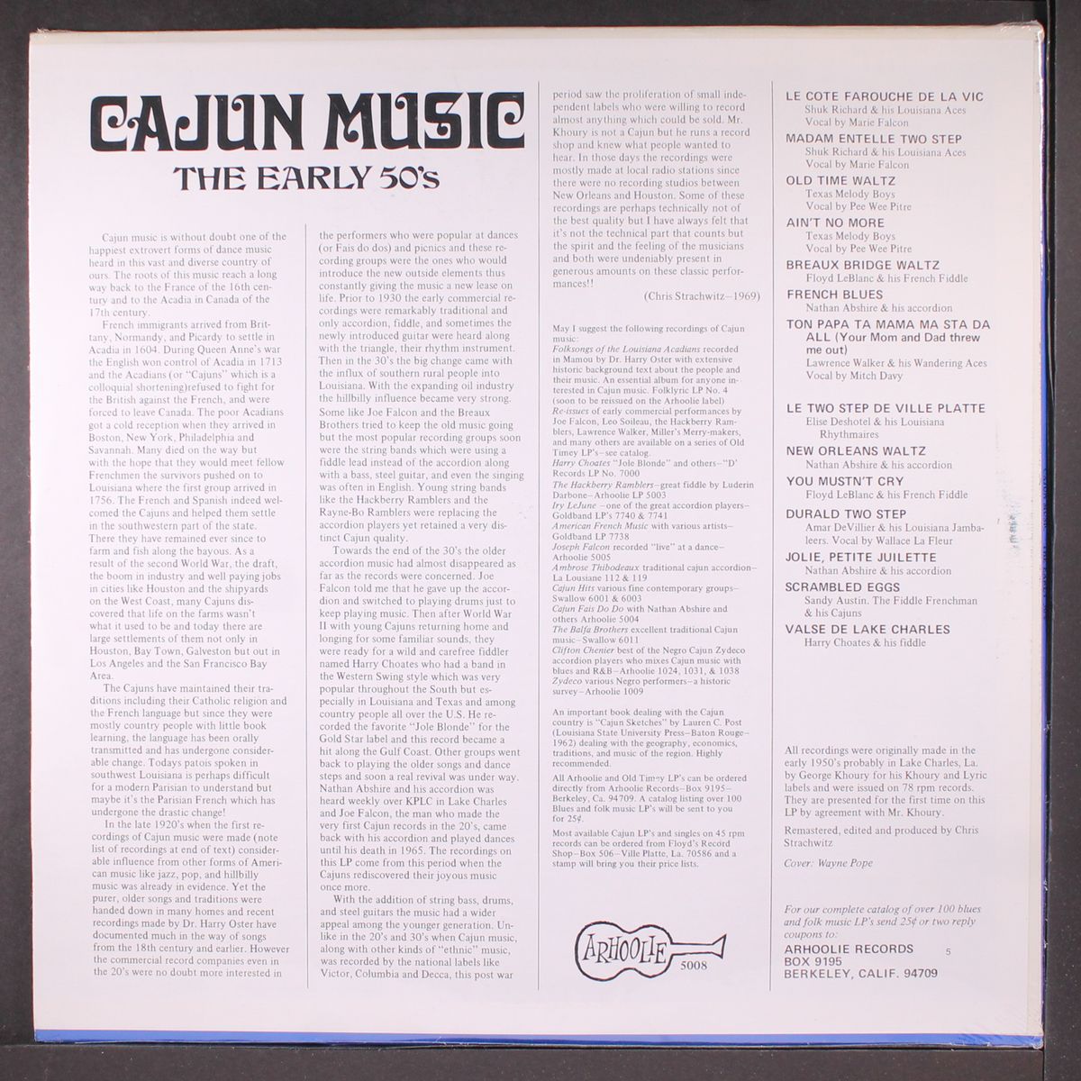 cajun music, the early 50's by VARIOUS