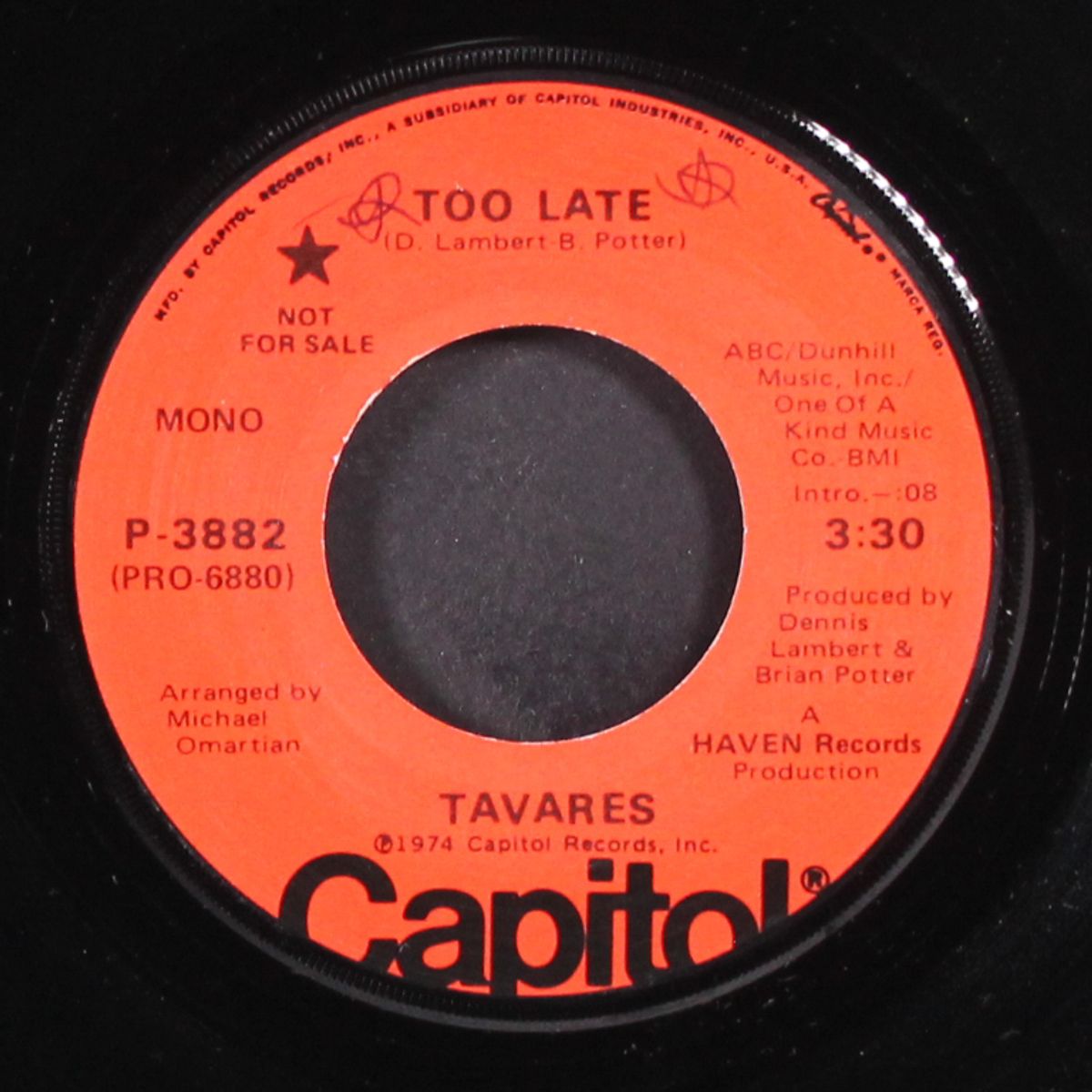 too late / leave it up to the lady by TAVARES