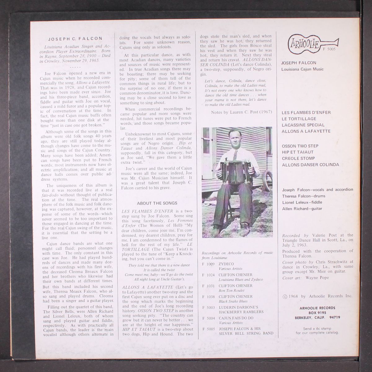 louisiana cajun music by JOSEPH FALCON