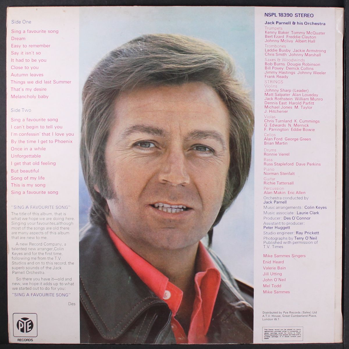 sing a favourite song by DES O'CONNOR