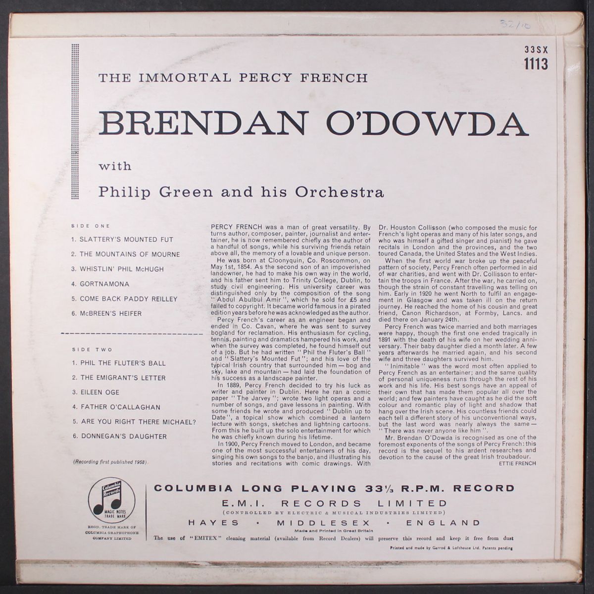 sings immortal irish ballads by BRENDAN O'DOWDA