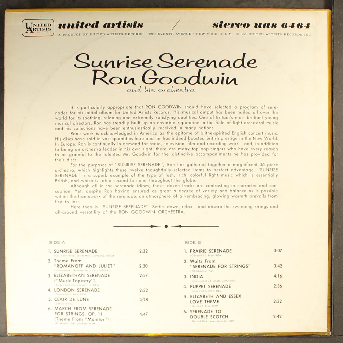 sunrise serenade by RON GOODWIN