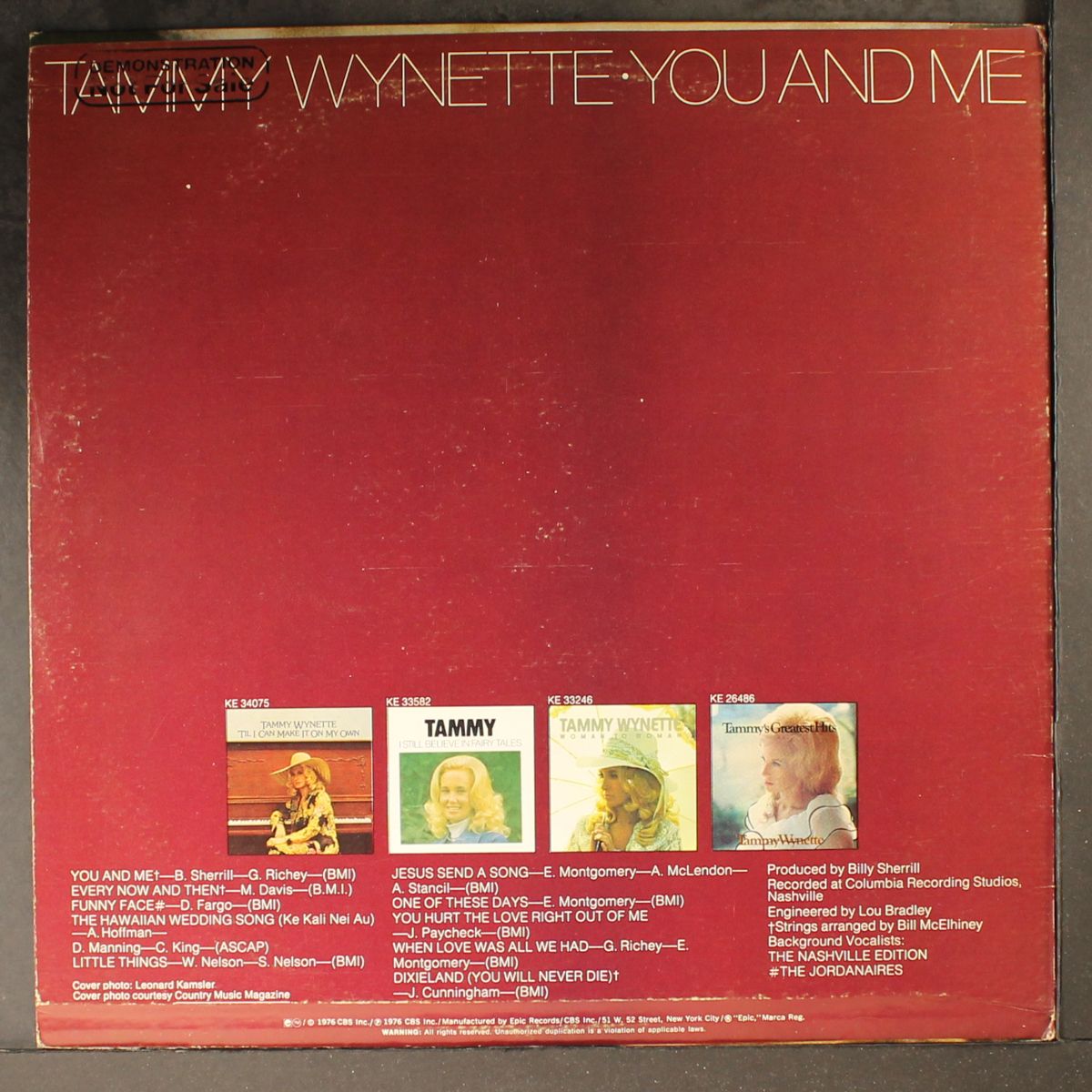 you and me by TAMMY WYNETTE