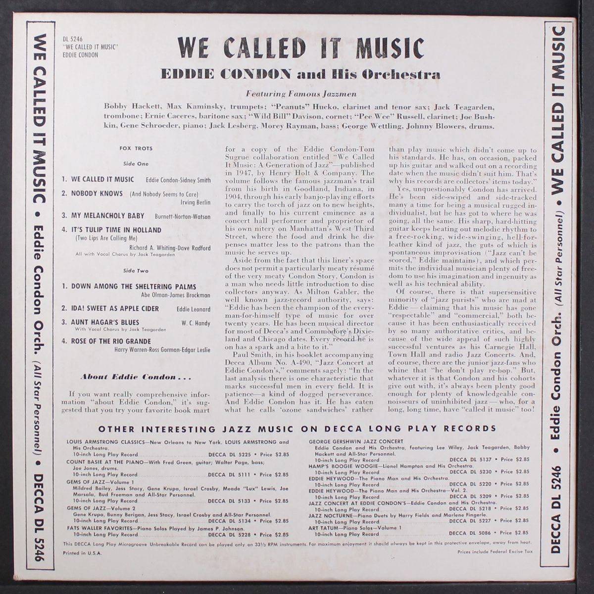 we called it music by EDDIE CONDON