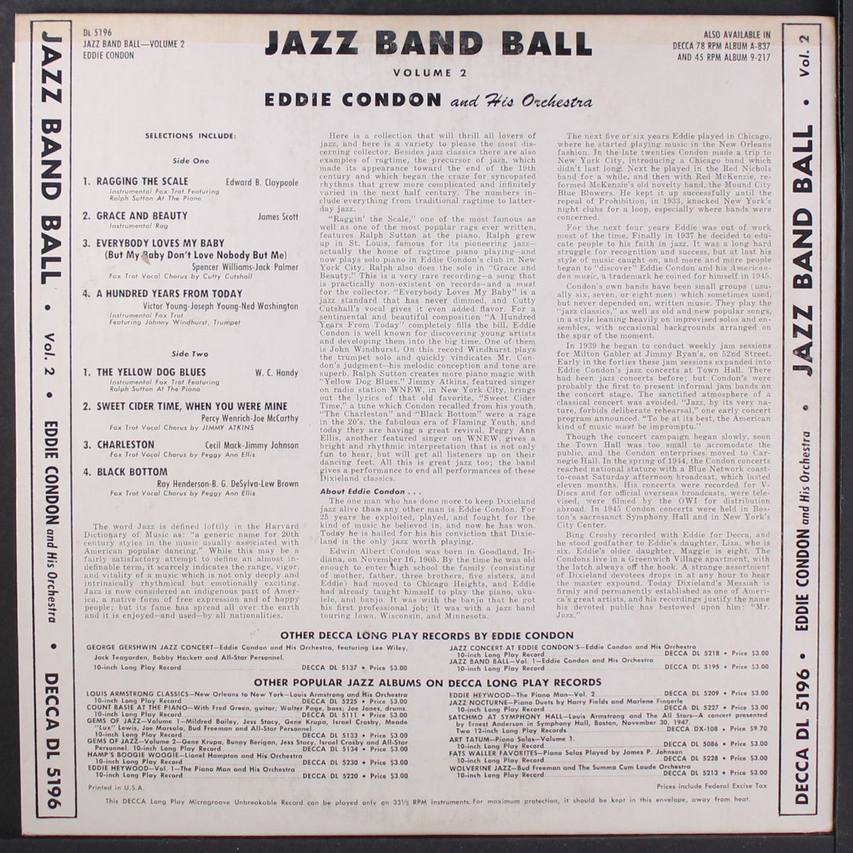 jazz band ball, vol. 2 by EDDIE CONDON