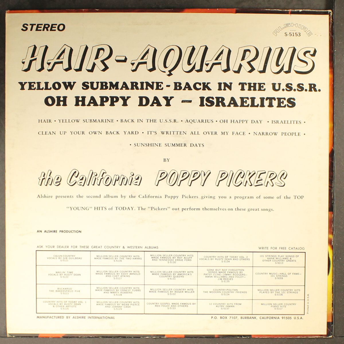 play and sing hair-aquarius by CALIFORNIA POPPY PICKERS