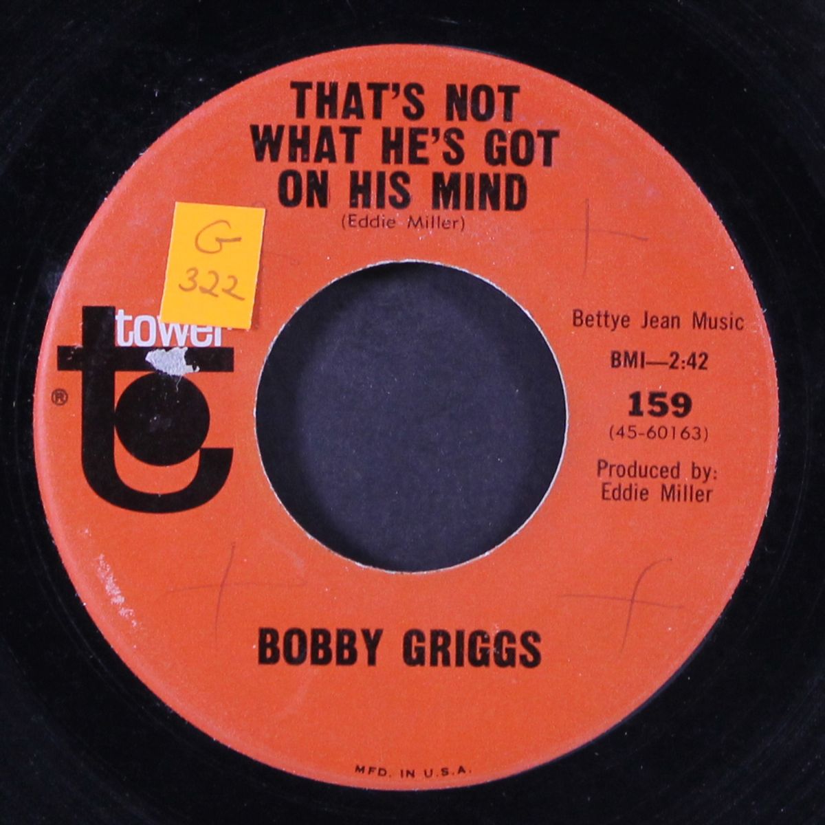 cotton picker / that's not what he's got on his mind by BOBBY GRIGGS