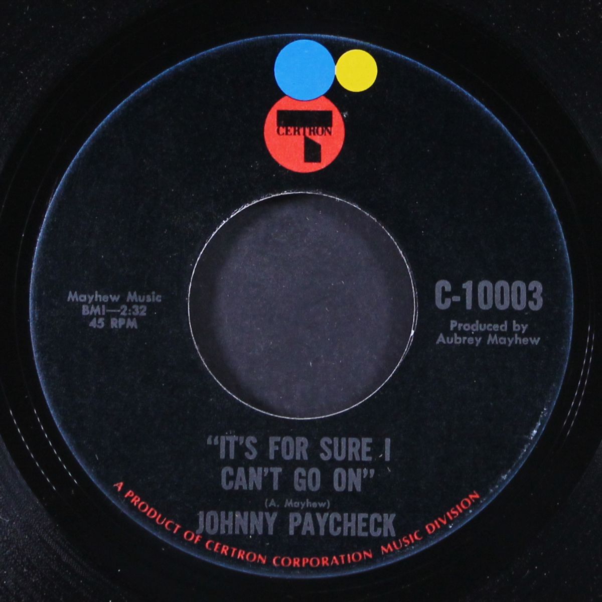 forever ended yesterday / i can't go on by JOHNNY PAYCHECK