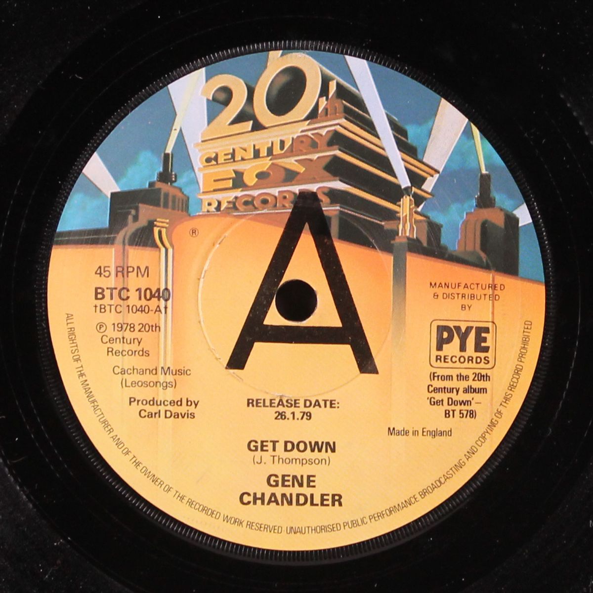 get down / greatest love ever known by GENE CHANDLER