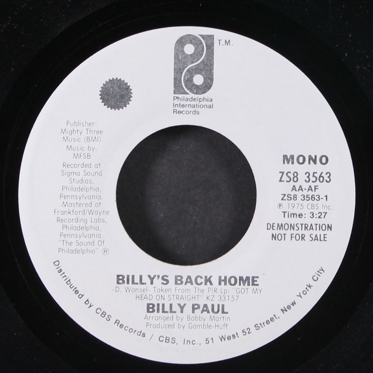 billy's back home / mono by BILLY PAUL