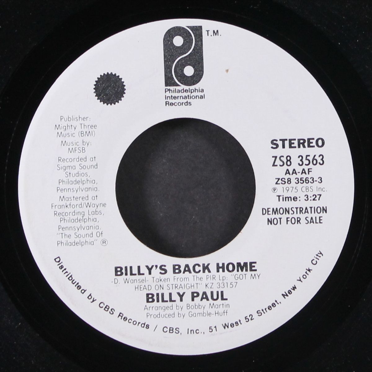 billy's back home / mono by BILLY PAUL
