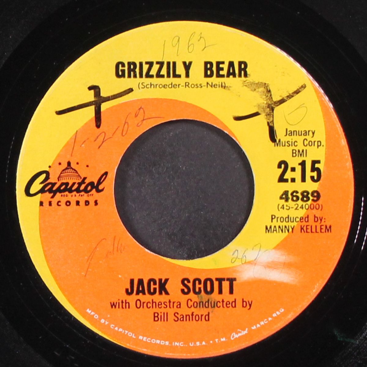 grizzily bear / cry, cry, cry by JACK SCOTT