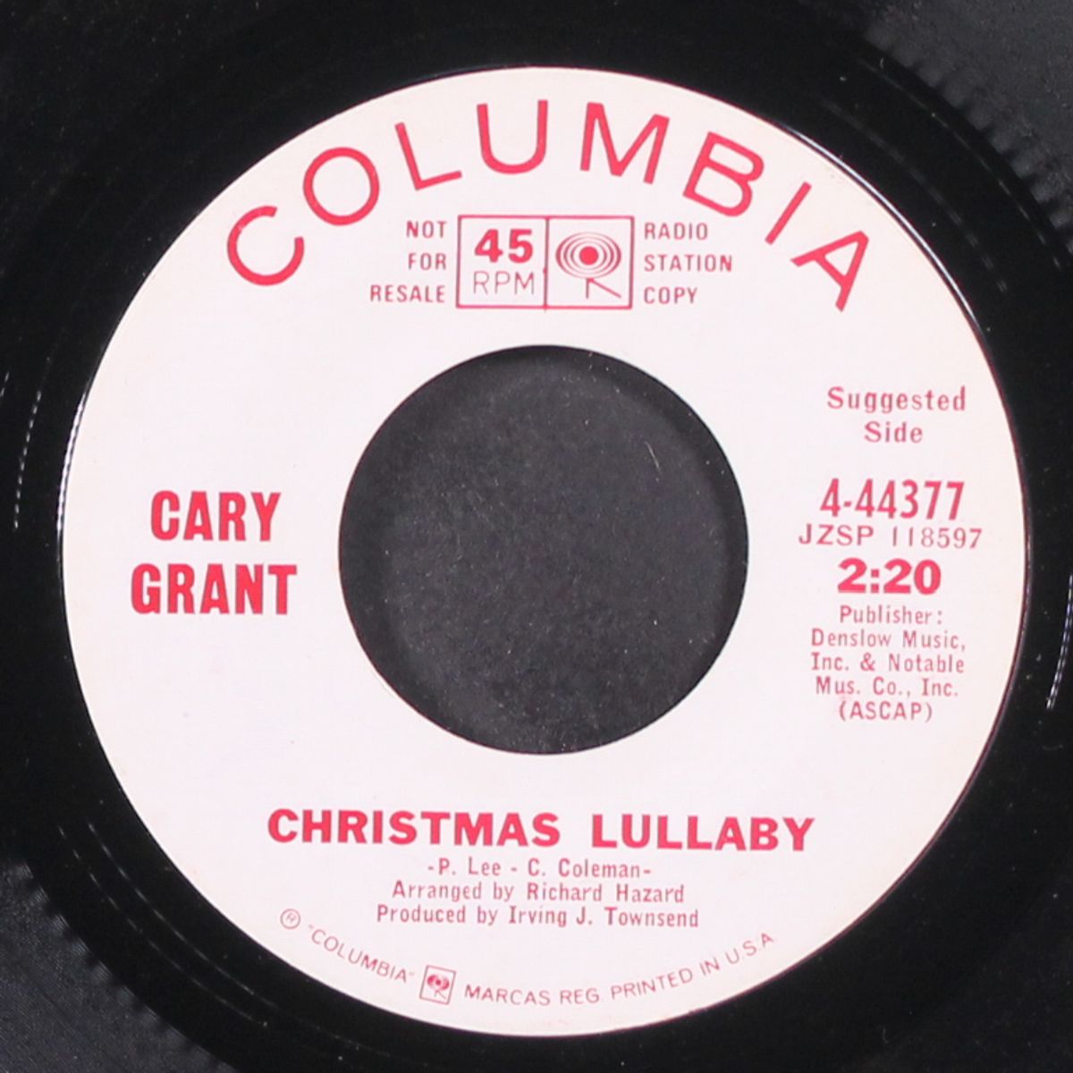 christmas lullaby / here's to you by CARY GRANT