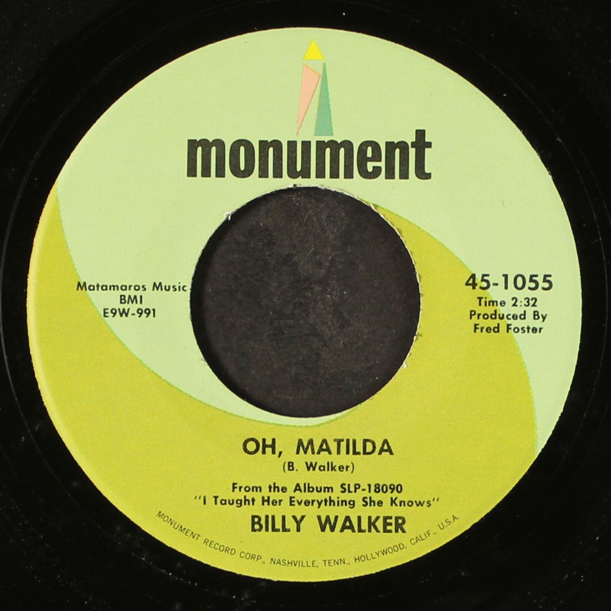 oh, matilda / sundown mary by BILLY WALKER