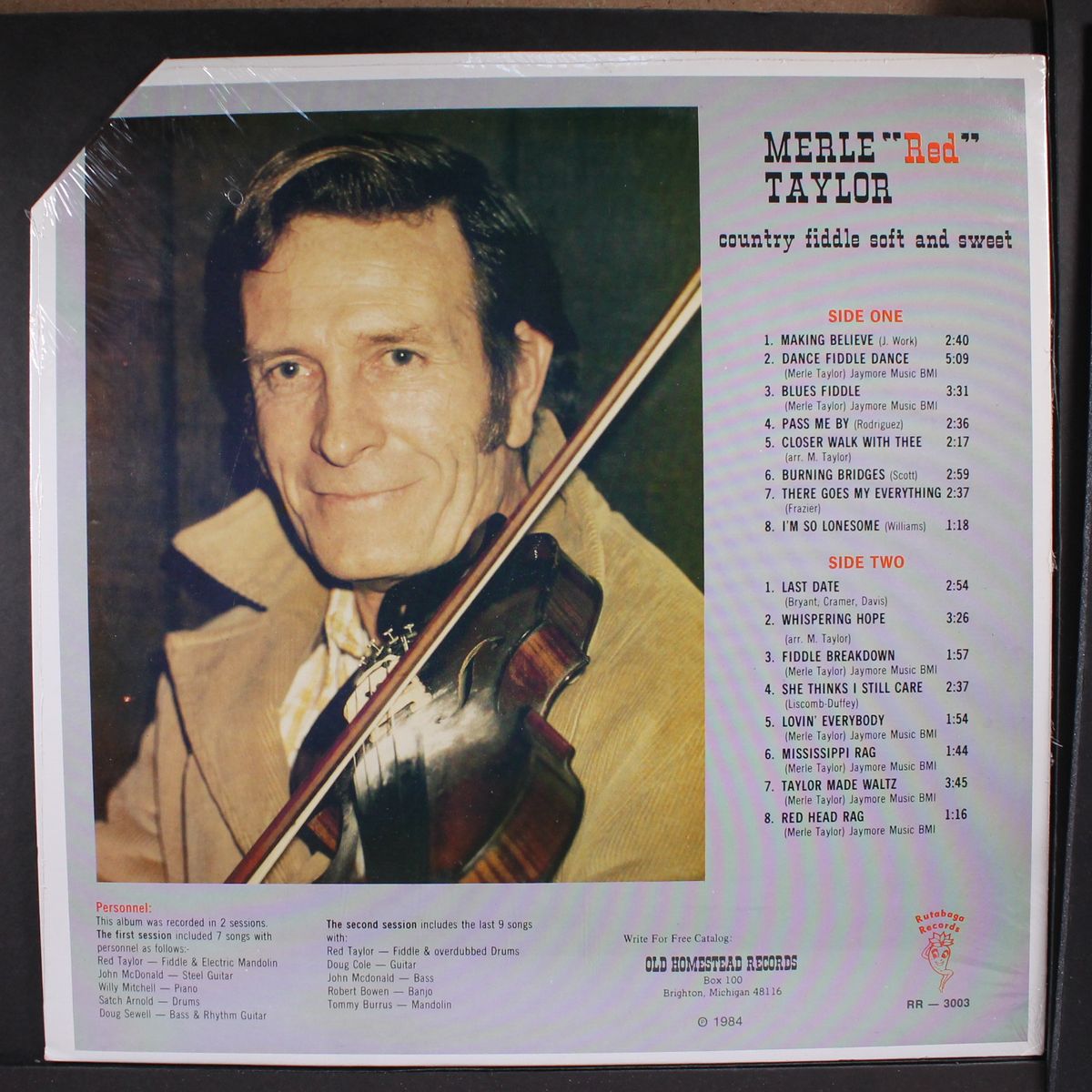 country fiddle soft and sweet by "MERLE ""RED""" TAYLOR